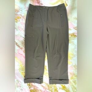 CHICO'S TAUPE BROWN CARGO UTILITY HIKING ROLLUP PANTS 1.5/ M or L